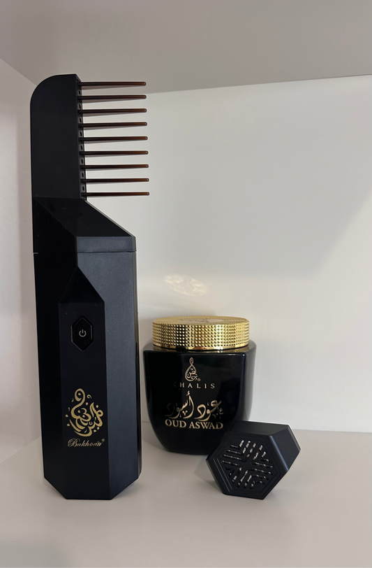 Encensoir Électrique Portable 2 en 1 – Bakhoor pour Cheveux et Parfum d’Ambiance – Coloris Noir Élégant